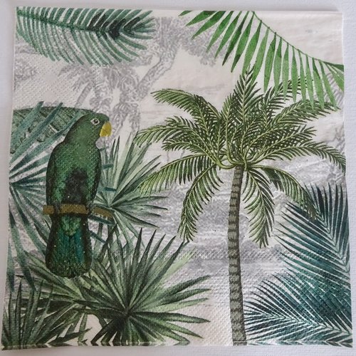 Serviette en papier palmier,perroquet