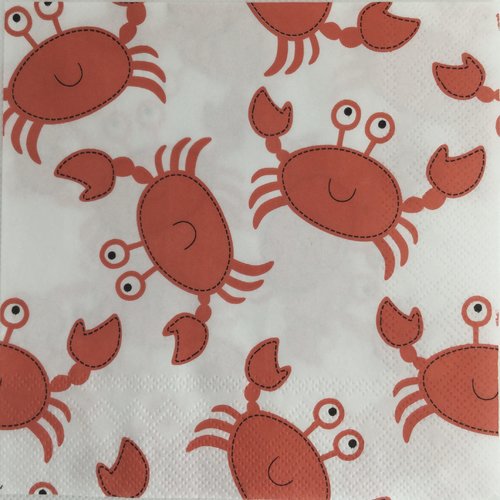Serviette en papier motif crabe