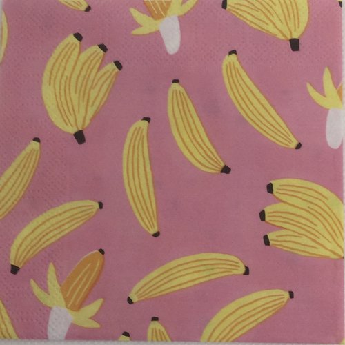 Serviette en papier motif banane
