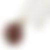 Collier long pendentif cabochon * wax * tissu africain boubou rouge jaune bronze sautoir collier ethnique fantaisie femme