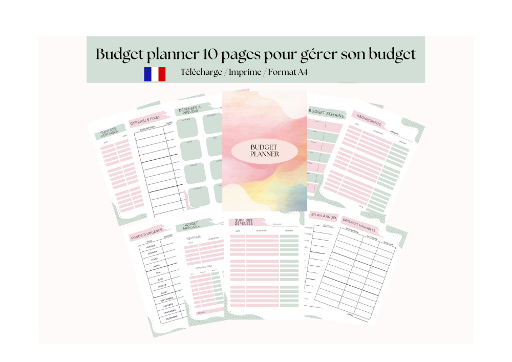 Imprimé pour planner : Mon budget mensuel, Une journée de femme