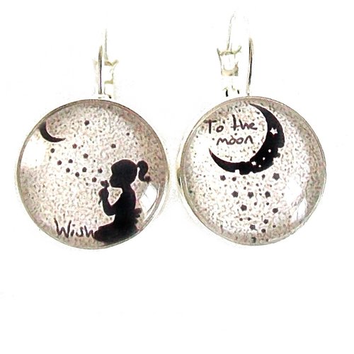 Boucles d'oreilles dépareillées * étoiles et lune * boucles pendantes, fantaisie, idées cadeaux