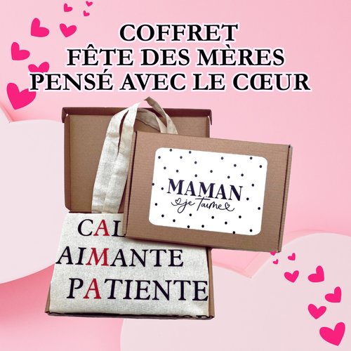 Coffret cadeau fête des mères – tote bag maman je t’aime
