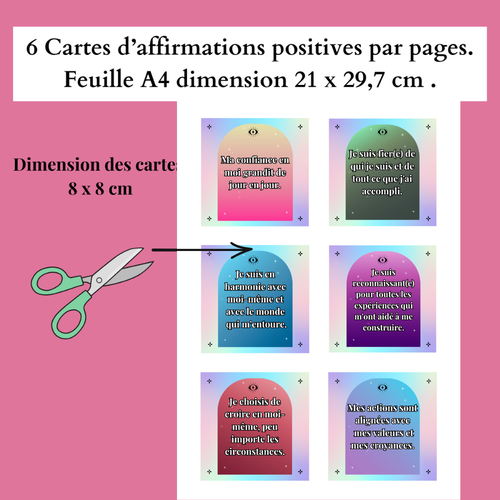 54 cartes d'affirmations positives à imprimer – confiance en soi ...