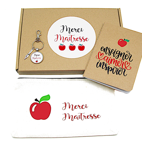 Coffret cadeau merci maîtresse – fin d’année scolaire enseignante / atsem / institutrice
