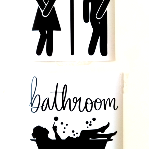 Stickers, autocollant mural * toilette / salle de bain * imperméable, décoration, porte, intérieur