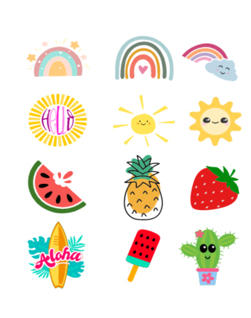 Sticker demi soleil pour enfant (plusieurs coloris)