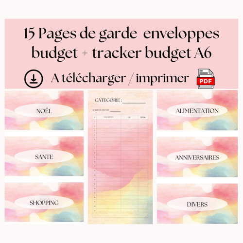 Fiche budget et trackers pour enveloppes budgétaires