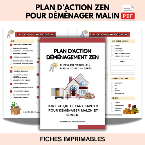 Checklist déménagement zen – fiches imprimables pdf (planification j-90 à après)