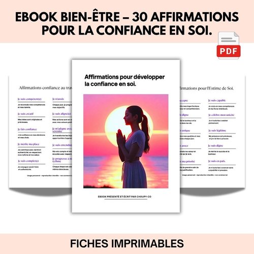 Ebook – 30 affirmations positives pour développer la confiance et l’estime de soi