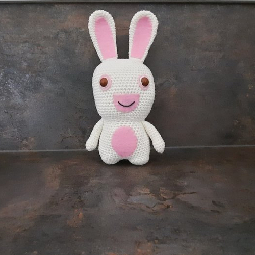 Amigurumi lapin cretin en coton au crochet - 22 cm