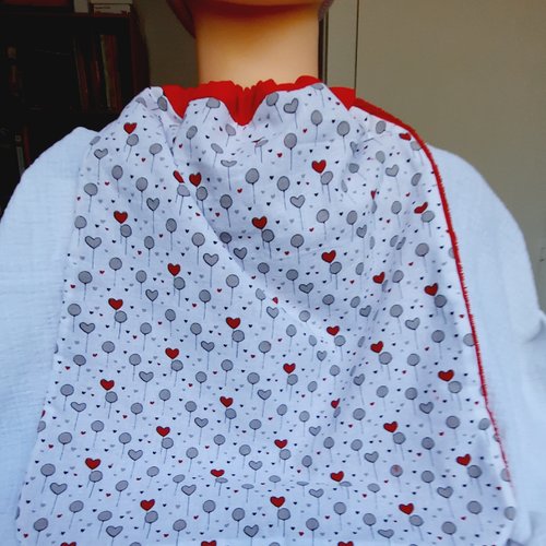 Serviette de table élastique motif ballons pour repas maison ou cantine scolaire, bavoir enfant