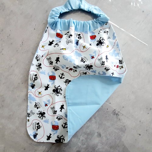 Serviette de table élastiquée "pirates" pour repas maison ou cantine scolaire