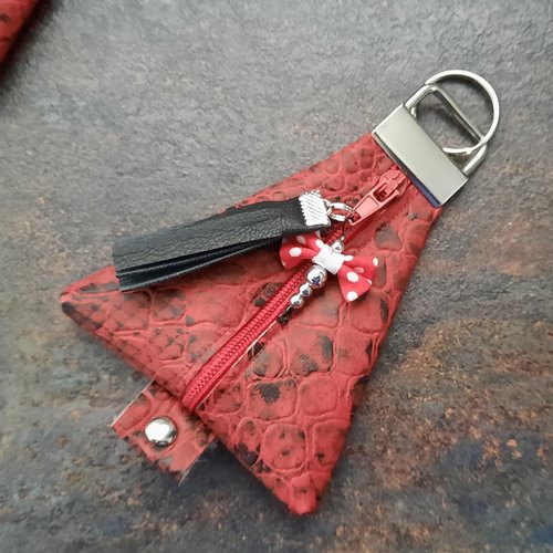 Bijou de sac japonais porte monnaie dragon rouge et noir