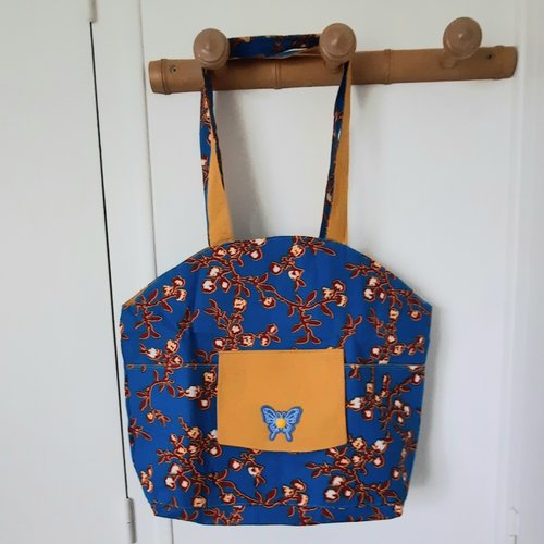 Sac cabas en tissus wax  -  47x39x12cm