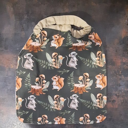 Serviette de table élastique motif automne pour repas maison ou cantine scolaire, bavoir enfant