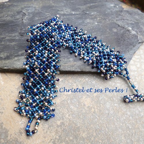 Bracelet netting mélange bleu nuit