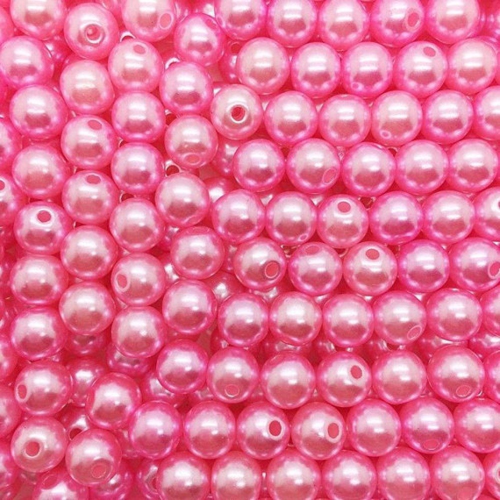 40 Perles De 4 Mm En Acrylique De Couleur Rose Bonbon Nacree Un Grand Marche