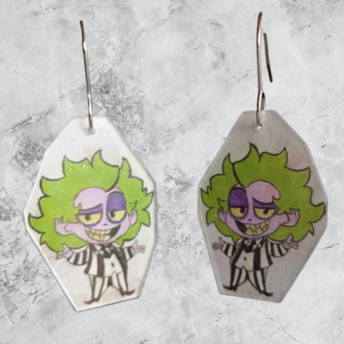 Boucles d'oreilles inspiration beetlejuice