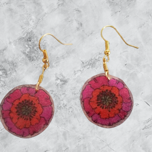 Boucles d'oreilles coquelicots