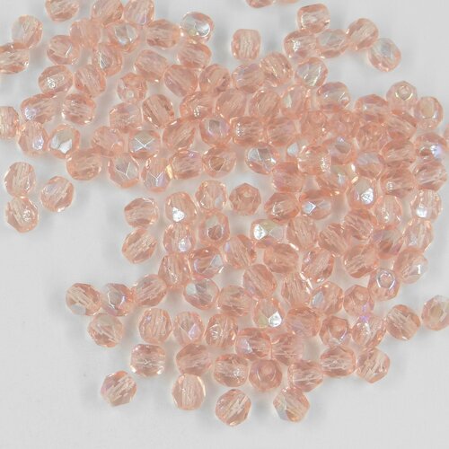 F6 VM*** 30 perles à facettes verre de Bohême 6MM VITRAIL MEDIUM 