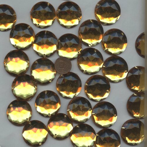 PC8 *** 50 pierres à coudre à facettes acrylique rondes 10mm SAUMON 