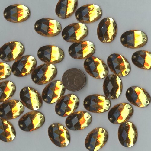 PC11 *** 50 pierres à coudre à facettes acrylique rondes 12mm TRANSPARENT
