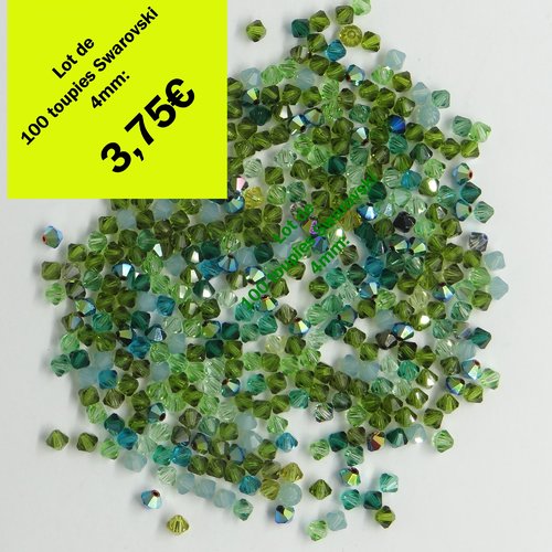 15 Perles Toupies 4mm en cristal Swarovski MORION AB2X