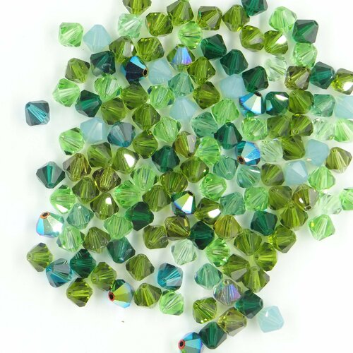 T5 MIX N ** Lot de 60 toupies cristal Swarovski 5 mm MIX camaïeu couleurs