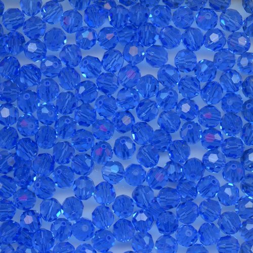 SAPPHIRE BLUE c dfx 30 FACETTES RONDES 6 MM Cristal de Bohême