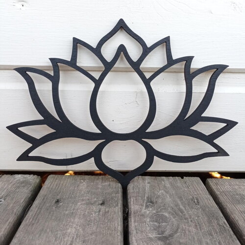 Déco murale fleur de lotus en bois, décor de yoga et méditation
