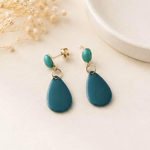 Boucles d’oreilles pendantes vertes