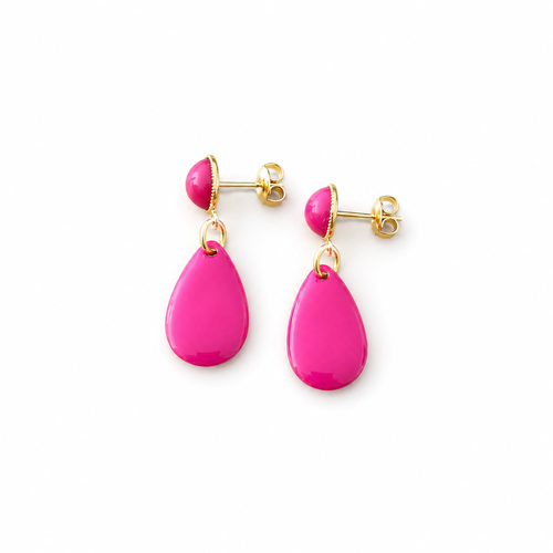 Boucles d’oreilles pendantes roses