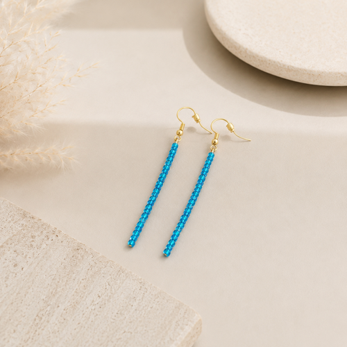Boucles d’oreilles pendantes bleu