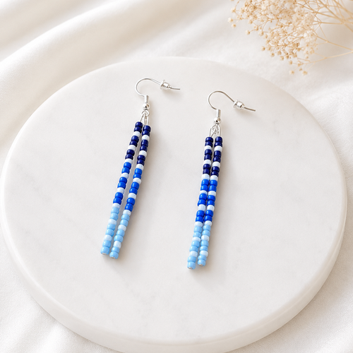 Boucles d’oreilles pendantes bleu