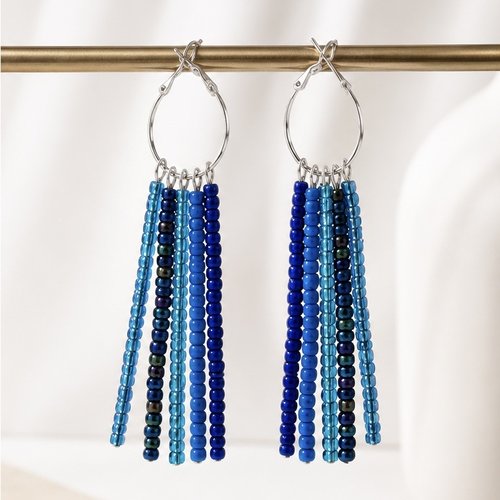 Boucles d’oreilles pendantes bleus
