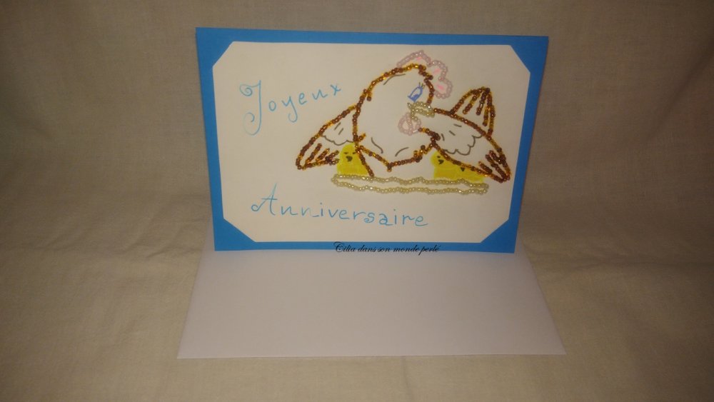 Vendue Reservee Carte Joyeux Anniversaire Poule Et Poussins Un Grand Marche