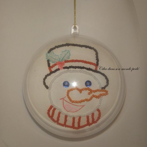 Vendue - décoration de noël - boule bonhomme de neige et joyeux noël