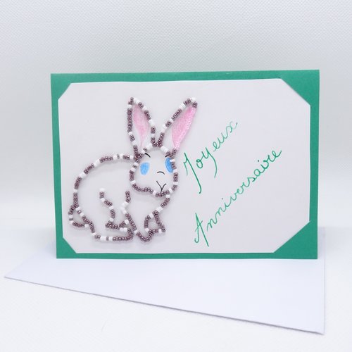 Vendue - carte joyeux anniversaire - lapin