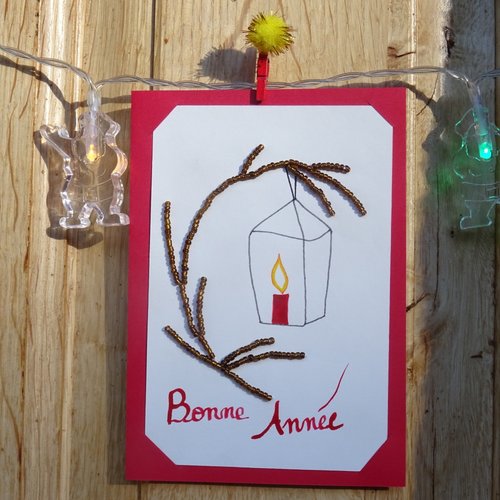 Vendue - carte bonne année - lanterne