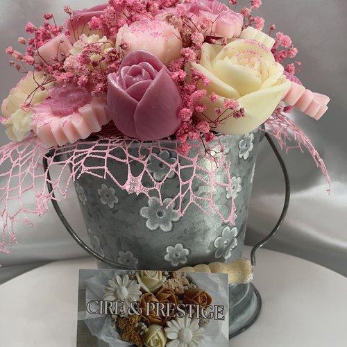 Bouquet parfumé rose et ivoire