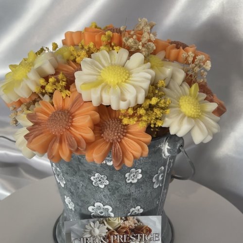 Bouquet parfumé jaune et orange