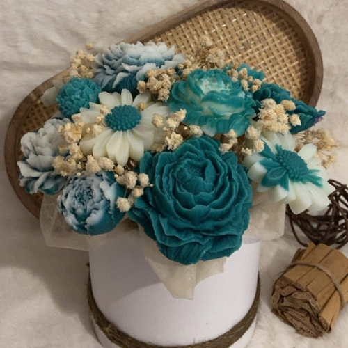 Bouquet parfumé blanc et vert