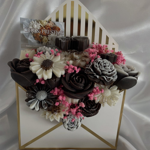 Bouquet parfumé marron et blanc