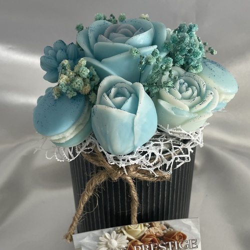 Bouquet parfumé bleu pastel