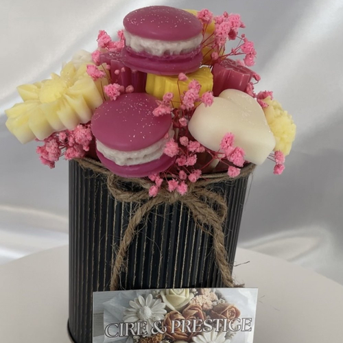 Bouquet  parfumé fuchsia et jaune pastel