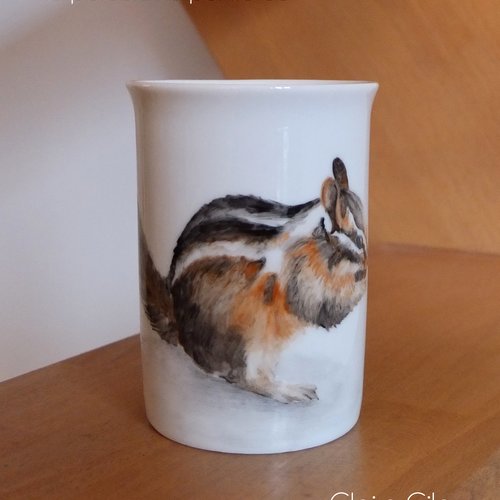 Tamia peint à la main sur mug en porcelaine