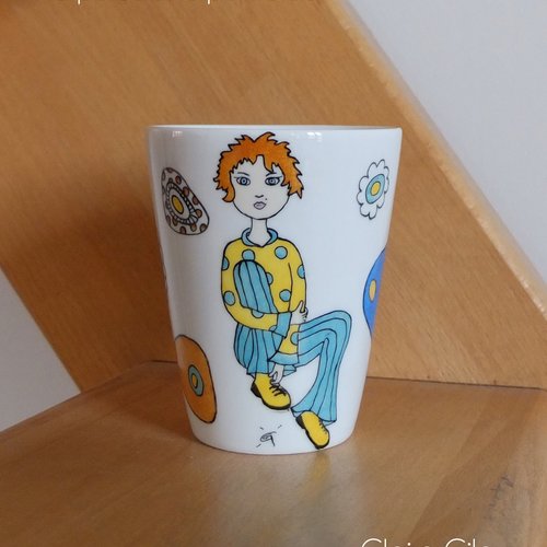 Mug en porcelaine peint à la main "luna"