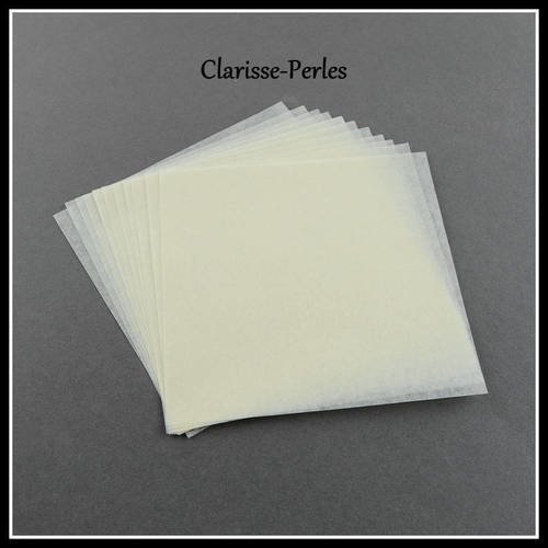 Lot 10 feuilles papier gommé à repasser pour perles hama 11x11cm 