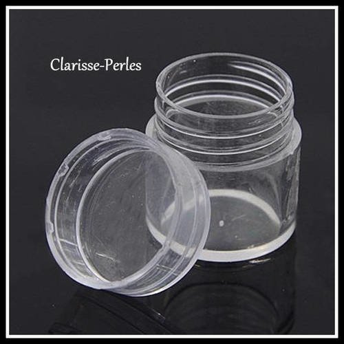 2 boîtes rondes plastique transparente 25x28mm 